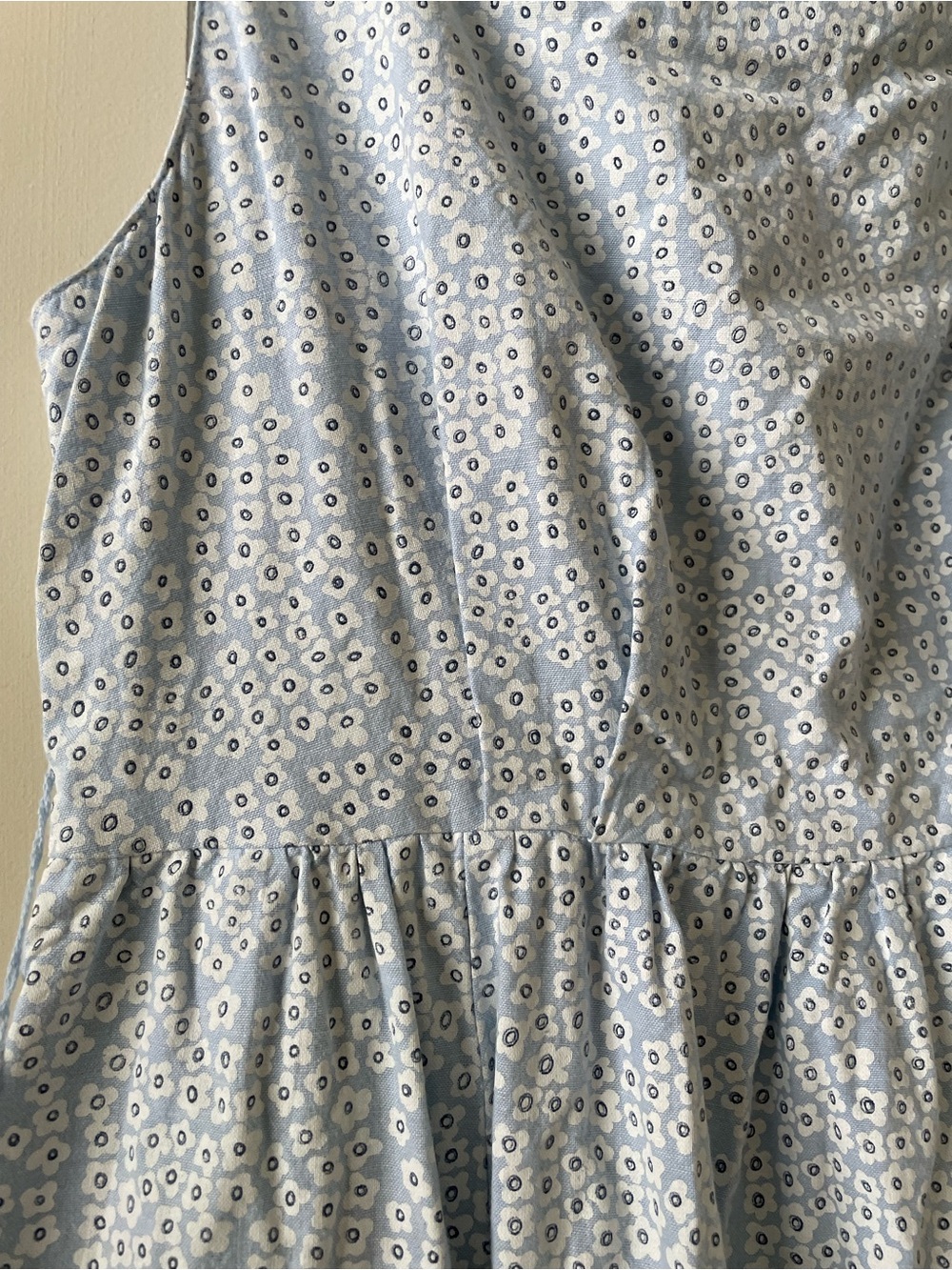 VINTAGE Light Blue Floral Women’s SZ 8 Cotton Midi Summer Dress - Picture 4 of 7